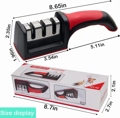 1pc Portable Knife Sharpener, Three Stage Knife Sharpener