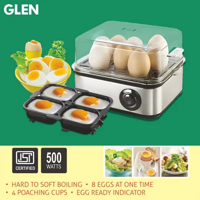 Glen 3 in 1 Electric Multi Cooker Steam, Cook & Egg Boiler with 350 Watt  230 V