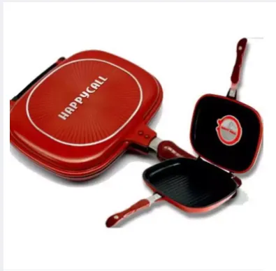 Happycall] Double Sided Pan Big Size Pressure Jumbo Red Frying Pan