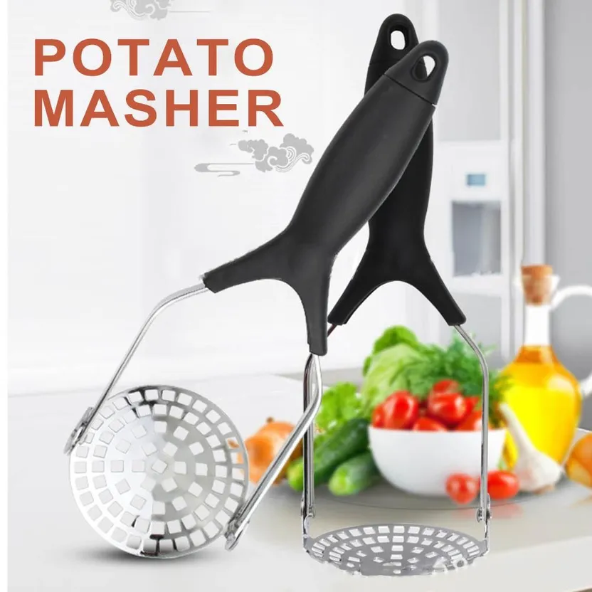 Potato Masher, Premium Stainless Steel Masher Ricer Slicer Crusher