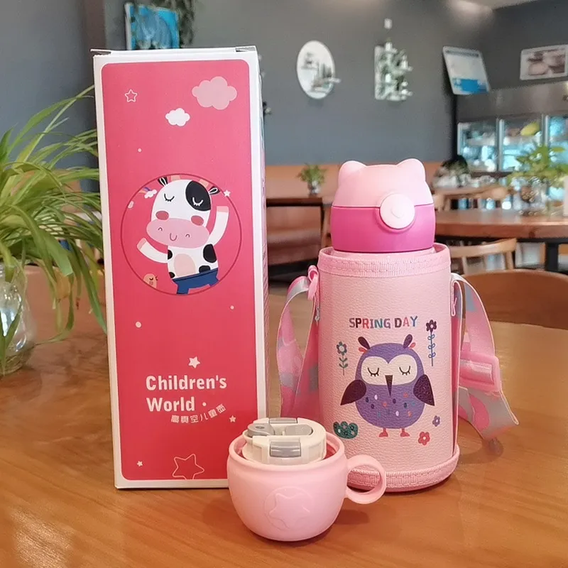 Cup Kid With Kids Cute Thermos Mug Thermoses Beverage Clear Strap