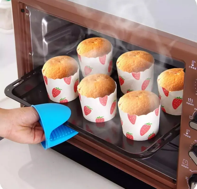 1Pairs Mini Oven Mitts Gloves Silicone Heat Resistant Cooking Pinch Mitts  Potholder for Kitchen Cooking