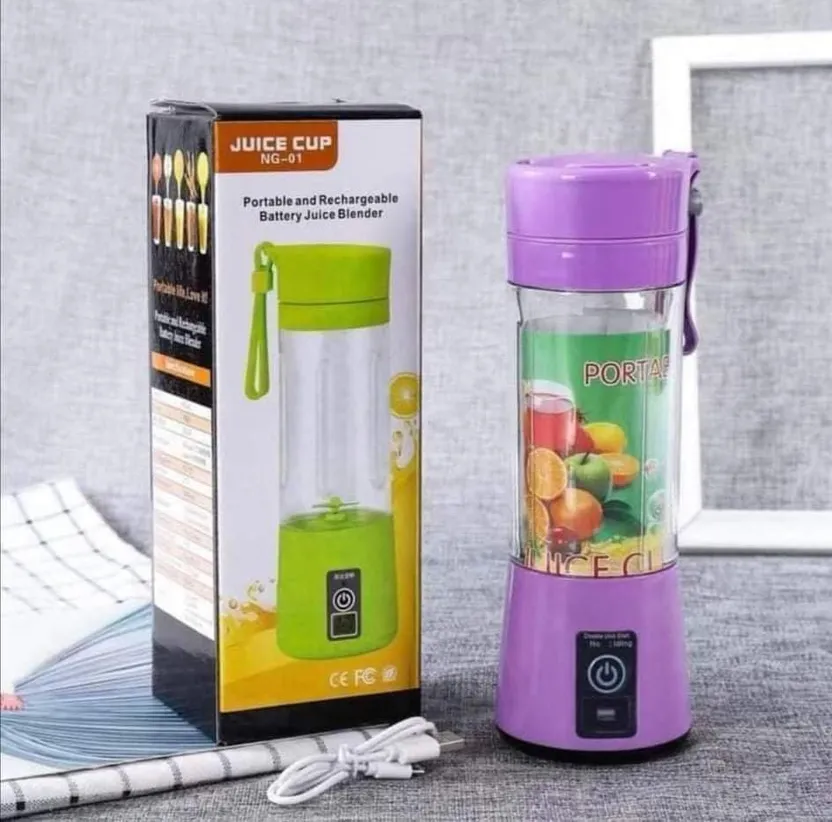 4 Blades 380ml Portable Juicer USB Rechargeable Smoothie Blender Mini Food  Processor Personal Blender Juice Blenders