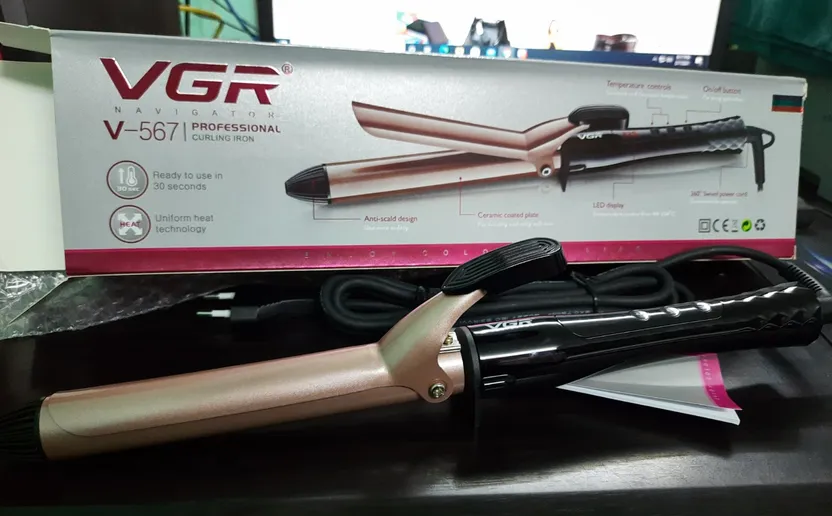 Original VGR V-567 Professional Curling Iron Ceramic Coated Plate