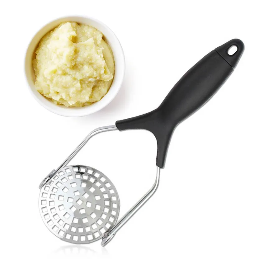 Plastic Handle Stainless Steel Potato Masher, Fruit Vegetable Masher