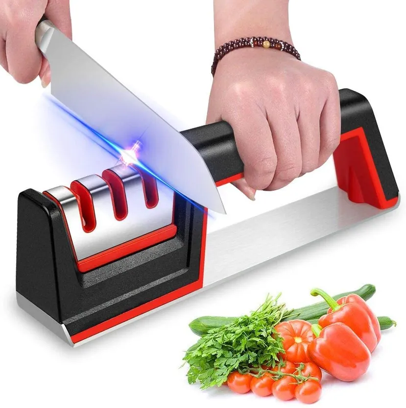 Manual Knife Sharpener with 3 Stage Professional Knife Sharpening