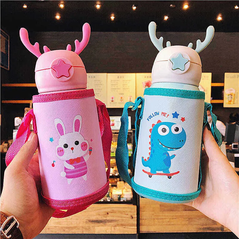 Thermo Cup Fashion Cartoon Animals Thermos Bottle Children Student Cute  Thermo Mug Stainless Steel Belly Cup Thermos Thermocup 500ml 