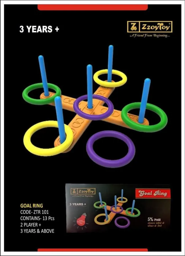 Ring Toss, Rings and Pegs Game, Kids Sports, Children Ages 3+ by