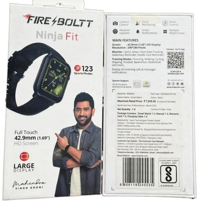 Fire-Boltt Ninja Fit Smartwatch Full Touch 1.69 & 120+ Sports Modes with  IP68, Multi UI Screen, Over 100 Cloud Based Watch Faces, Built in Games -  Buy Fire-Boltt Ninja Fit Smartwatch Full