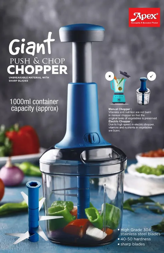 Manual Food Chopper 1000ML -Pink