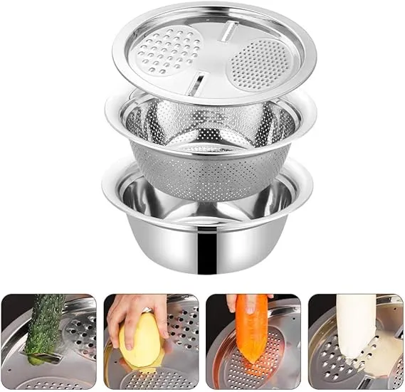 Multifunctional Stainless Steel Kitchen Grater With Basin Se