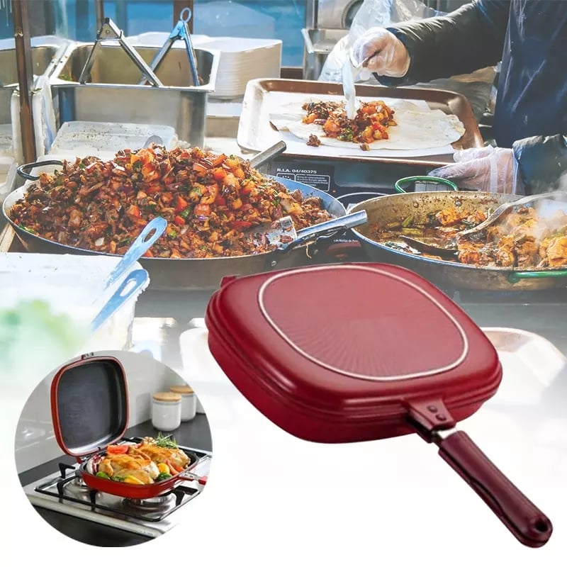 28cm Happycall Double Sided Frying Pan Non Stick Griddle Pressure