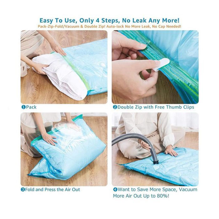 Reusable Vacuum Storage Bags, 3 Pack