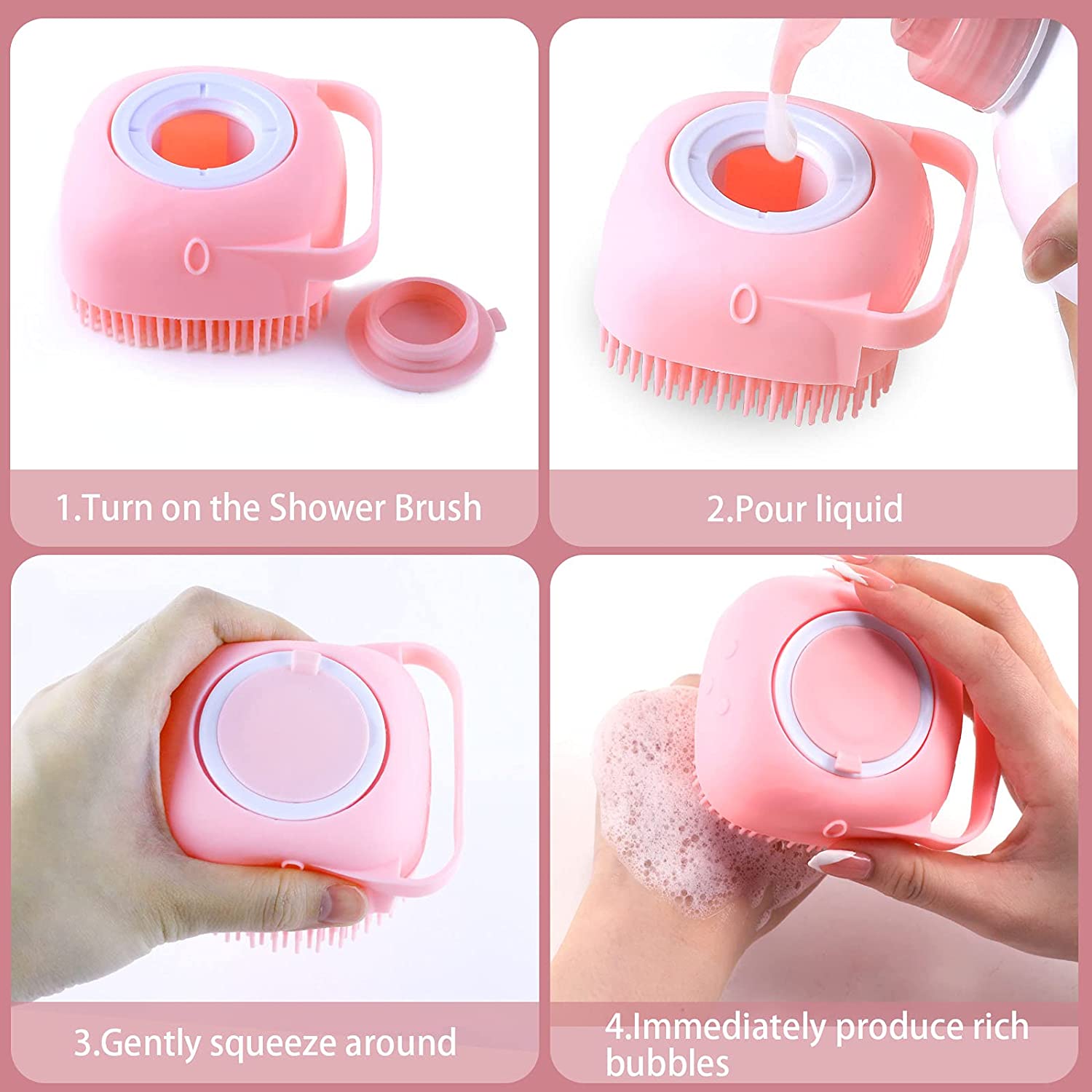 Silicon Bubble Bathing Brush With Body Soap Dispenser Gift Set